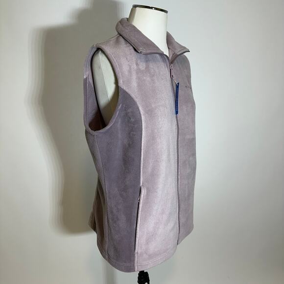 NWD Columbia Benton Springs Purple Fleece Vest Full Zip Mock Neck Womens Large L - Picture 2 of 12